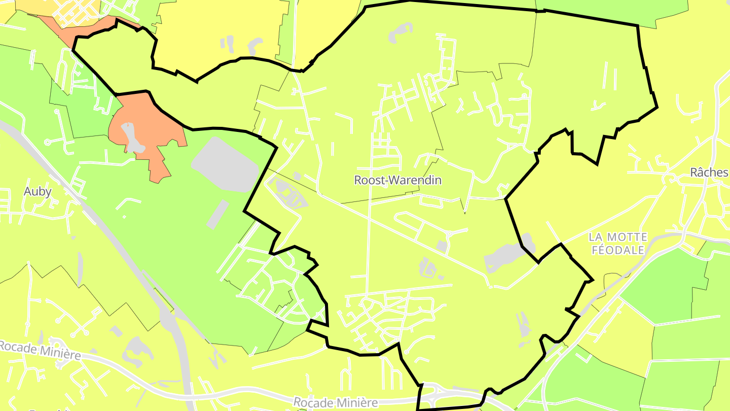Carte des prix de l'immobilier Roost-Warendin