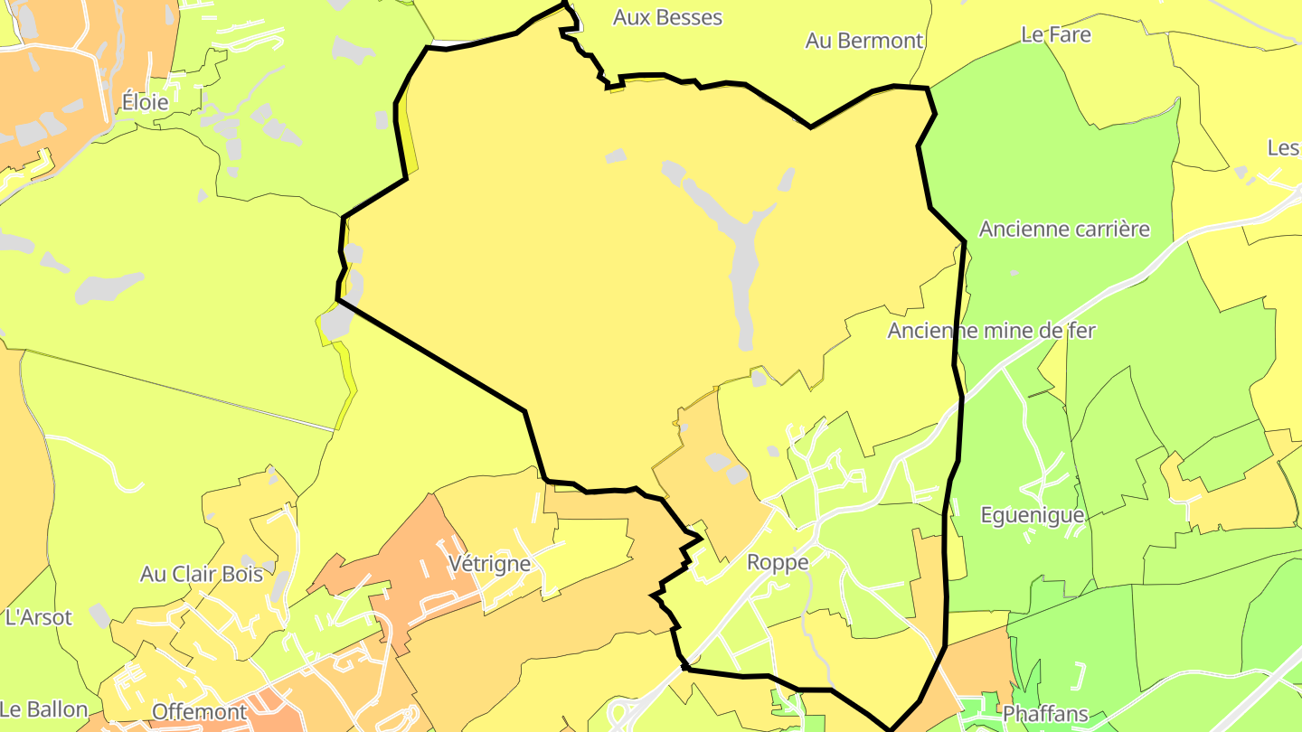 Carte des prix de l'immobilier Roppe