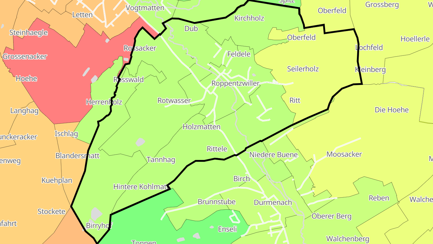 Carte des prix de l'immobilier Roppentzwiller