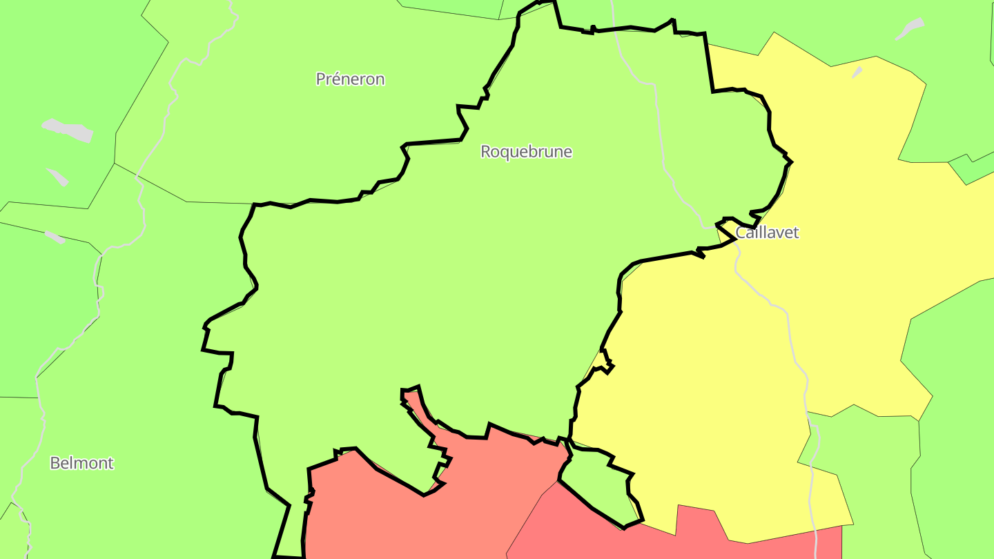 Carte des prix de l'immobilier Roquebrune