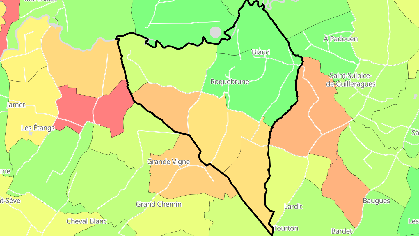 Carte des prix de l'immobilier Roquebrune