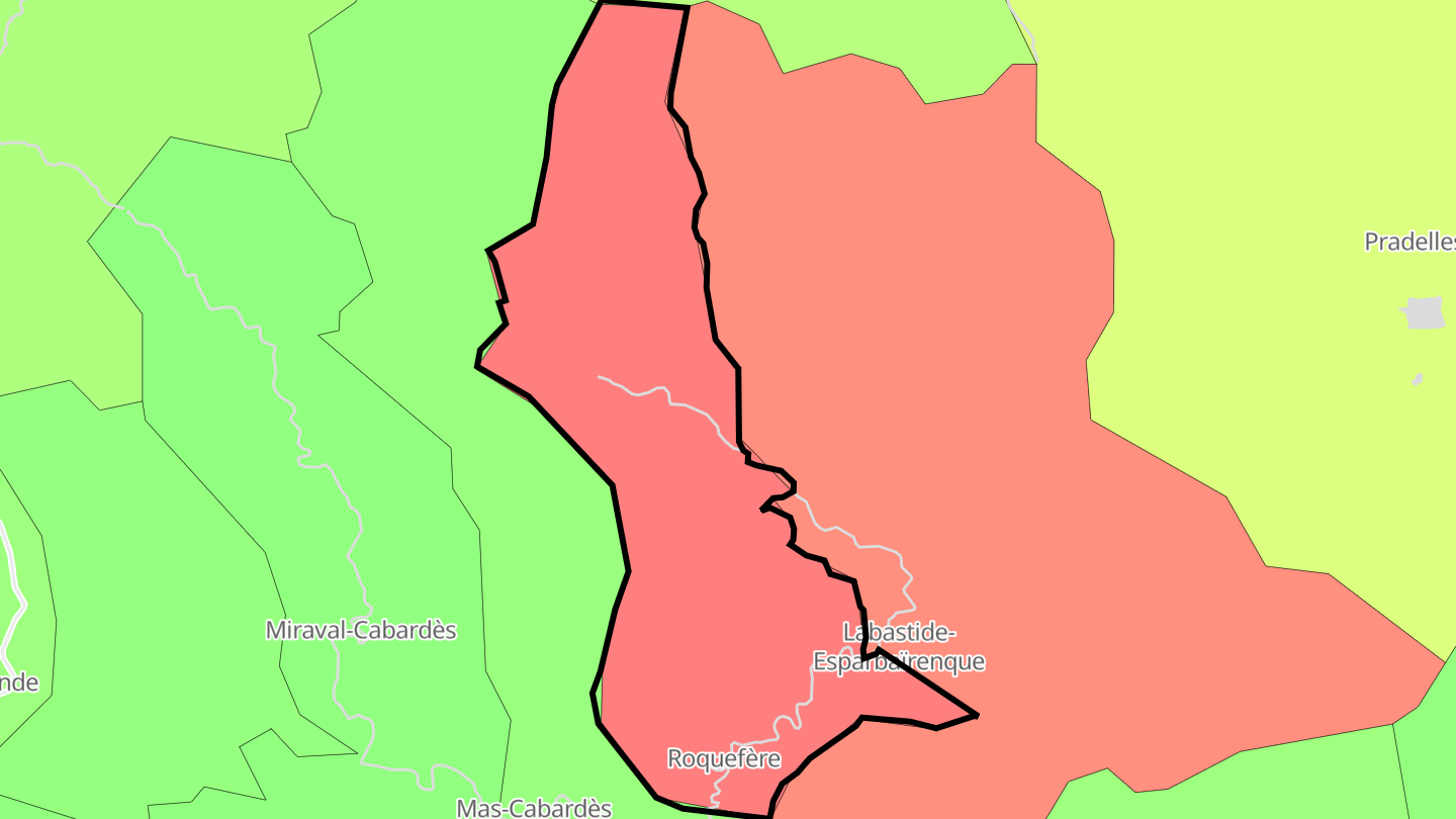 Carte des prix de l'immobilier Roquefère