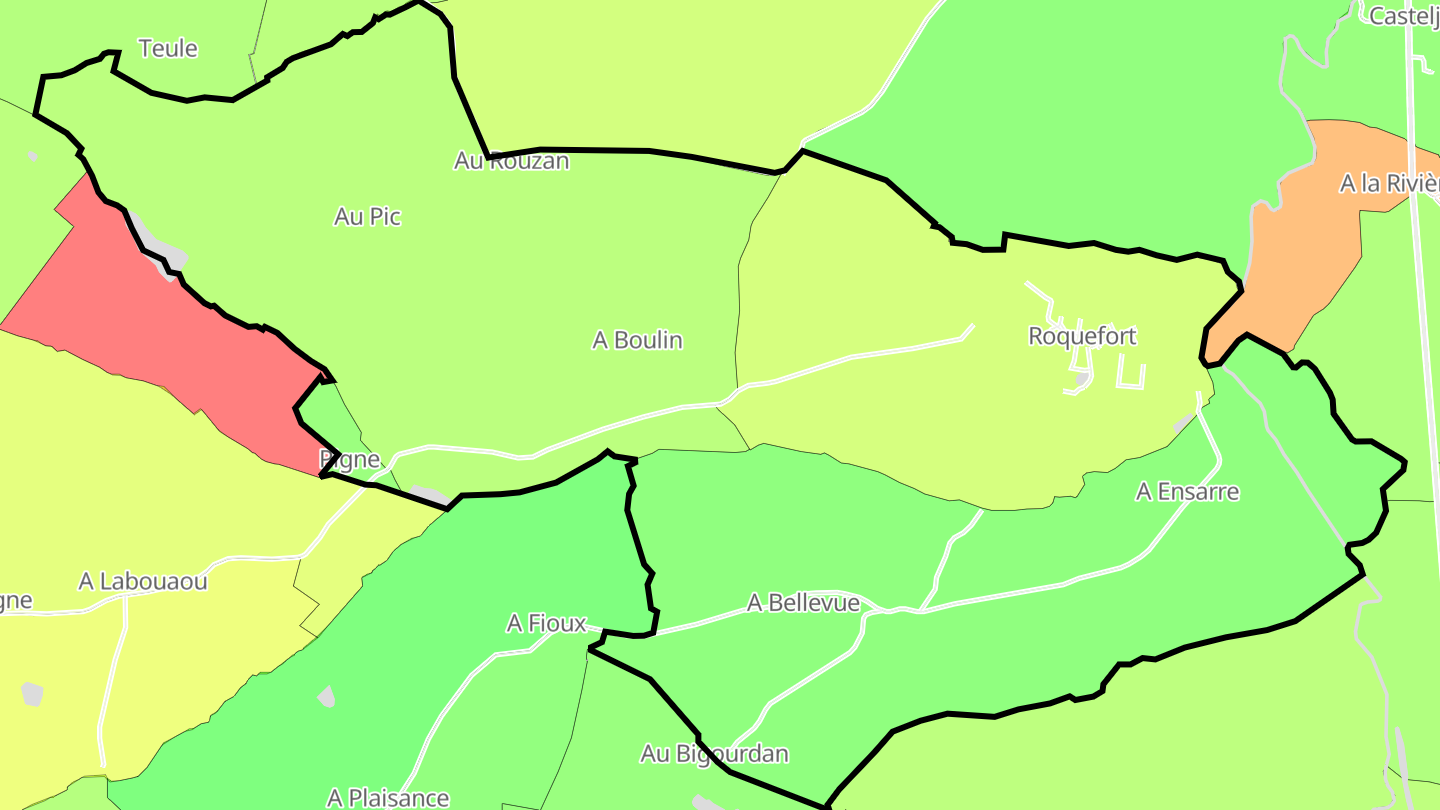 Carte des prix de l'immobilier Roquefort