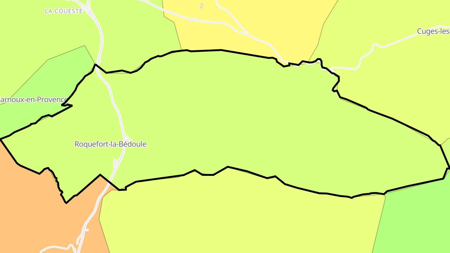 Carte des prix de l'immobilier Roquefort-la-Bédoule