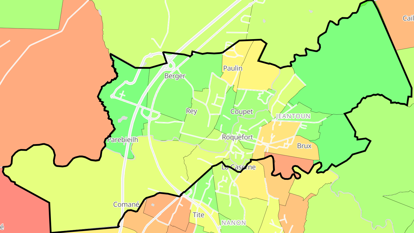 Carte des prix de l'immobilier Roquefort