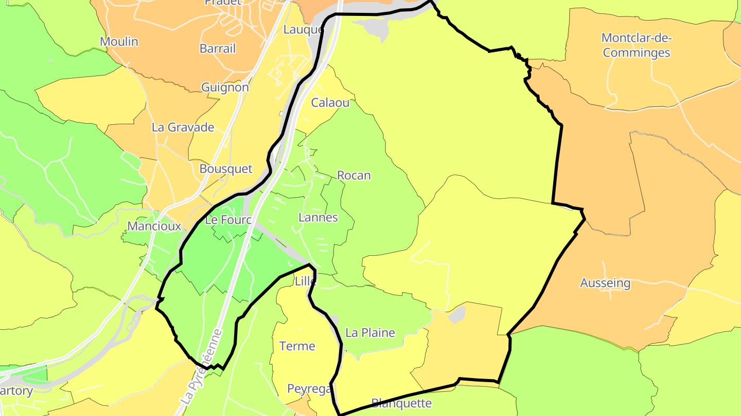 Carte des prix de l'immobilier Roquefort-sur-Garonne