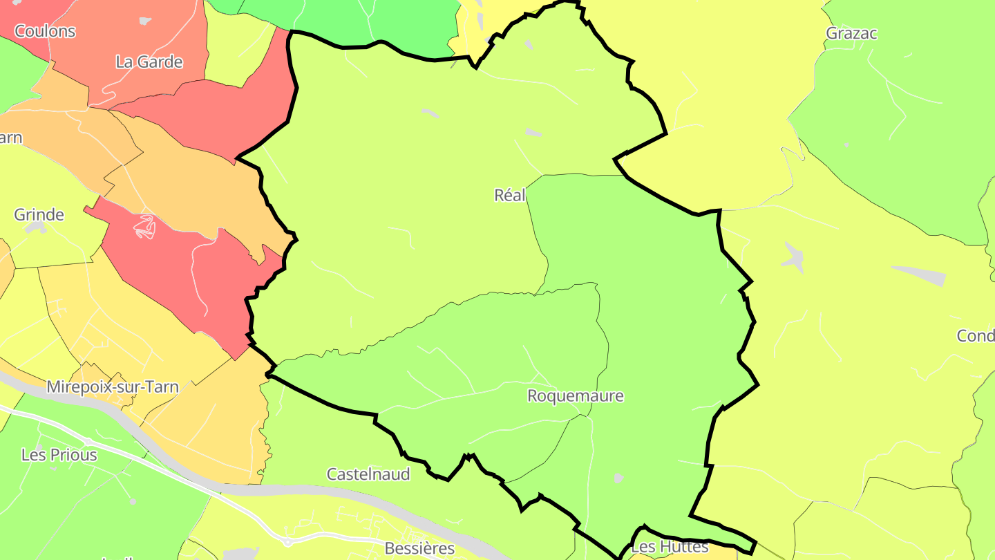 Carte des prix de l'immobilier Roquemaure