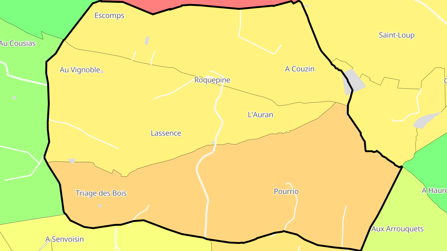 Carte des prix de l'immobilier Roquepine