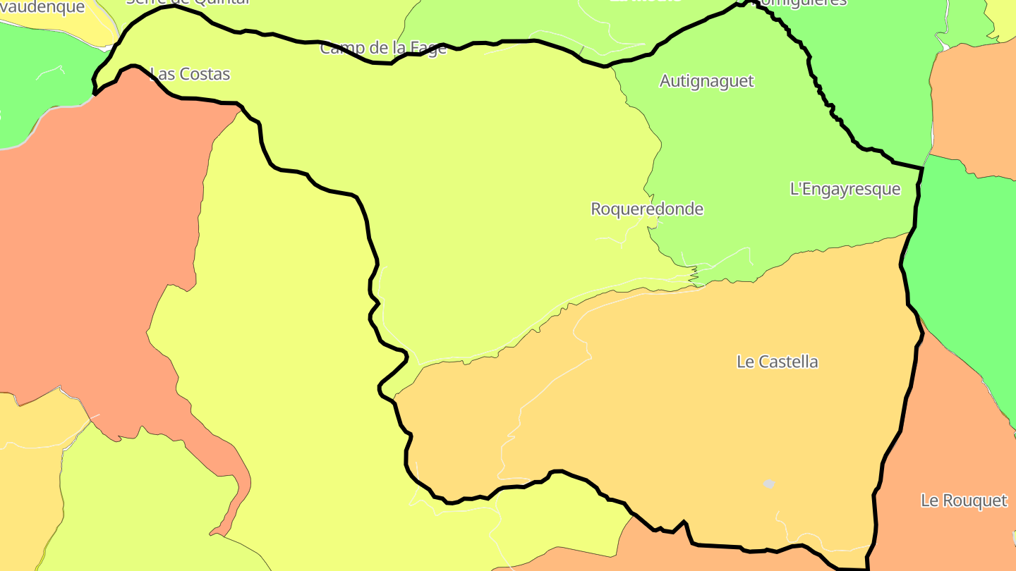Carte des prix de l'immobilier Roqueredonde
