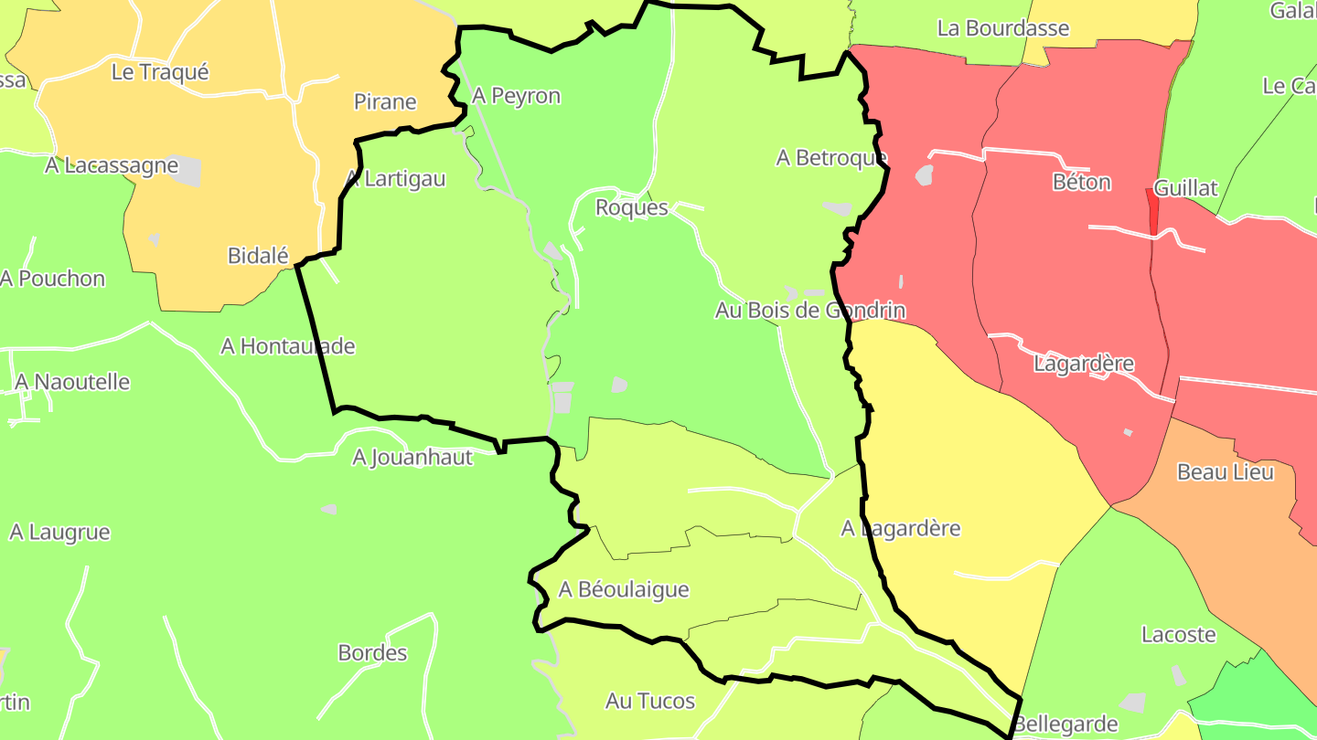 Carte des prix de l'immobilier Roques