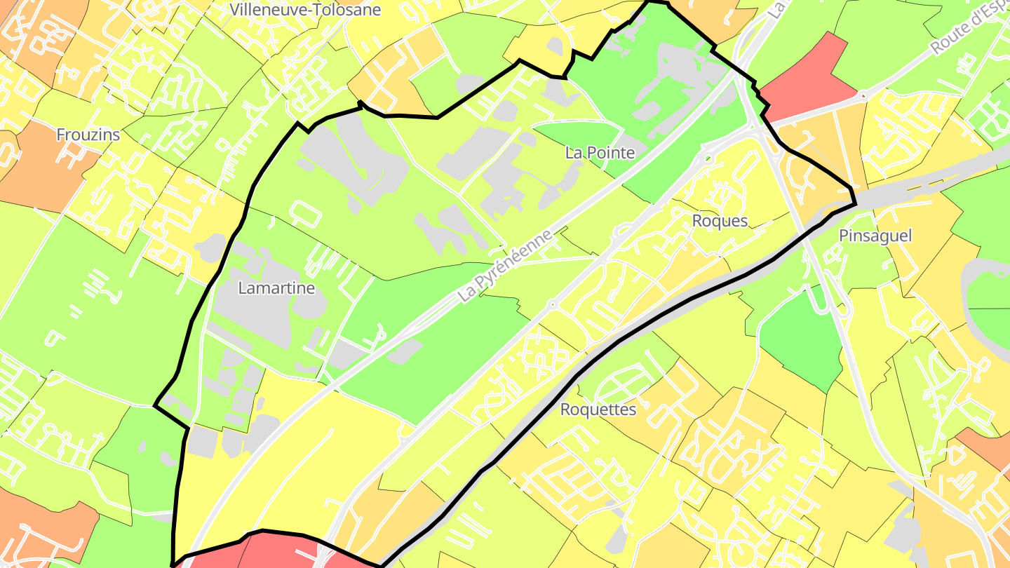 Carte des prix de l'immobilier Roques