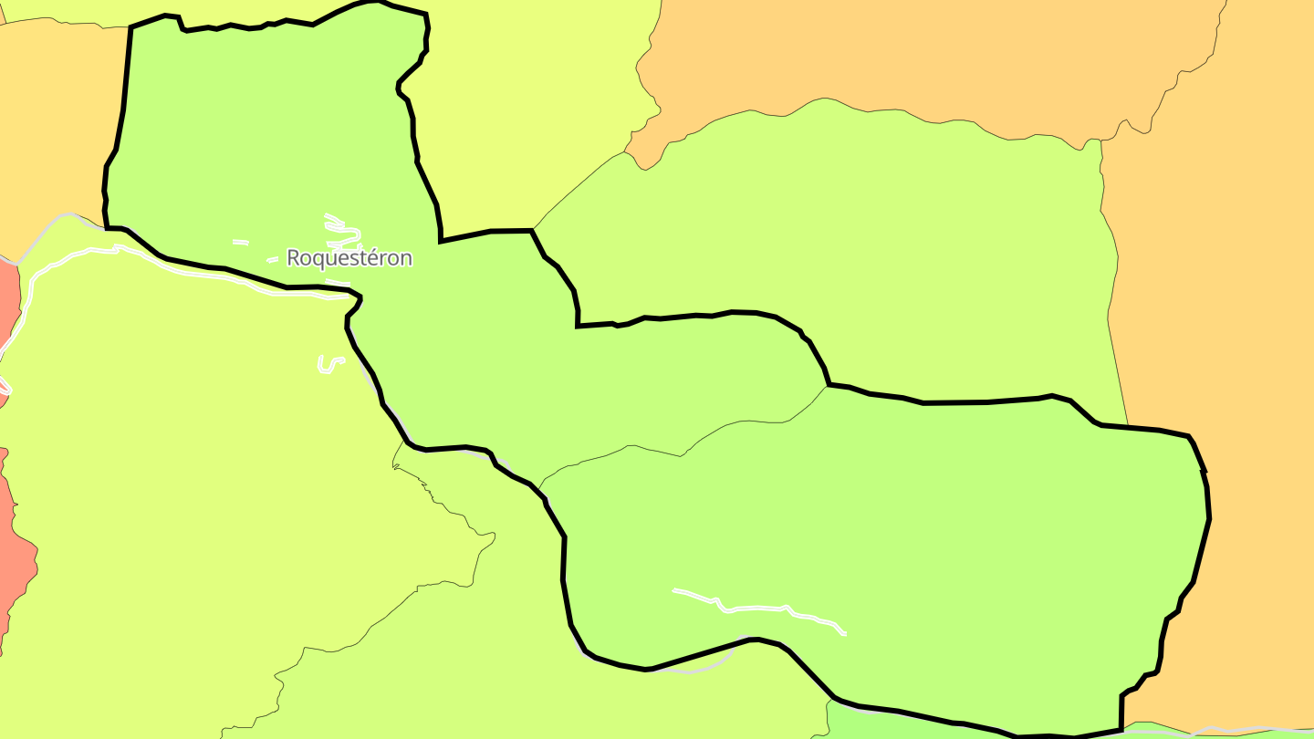 Carte des prix de l'immobilier Roquestéron