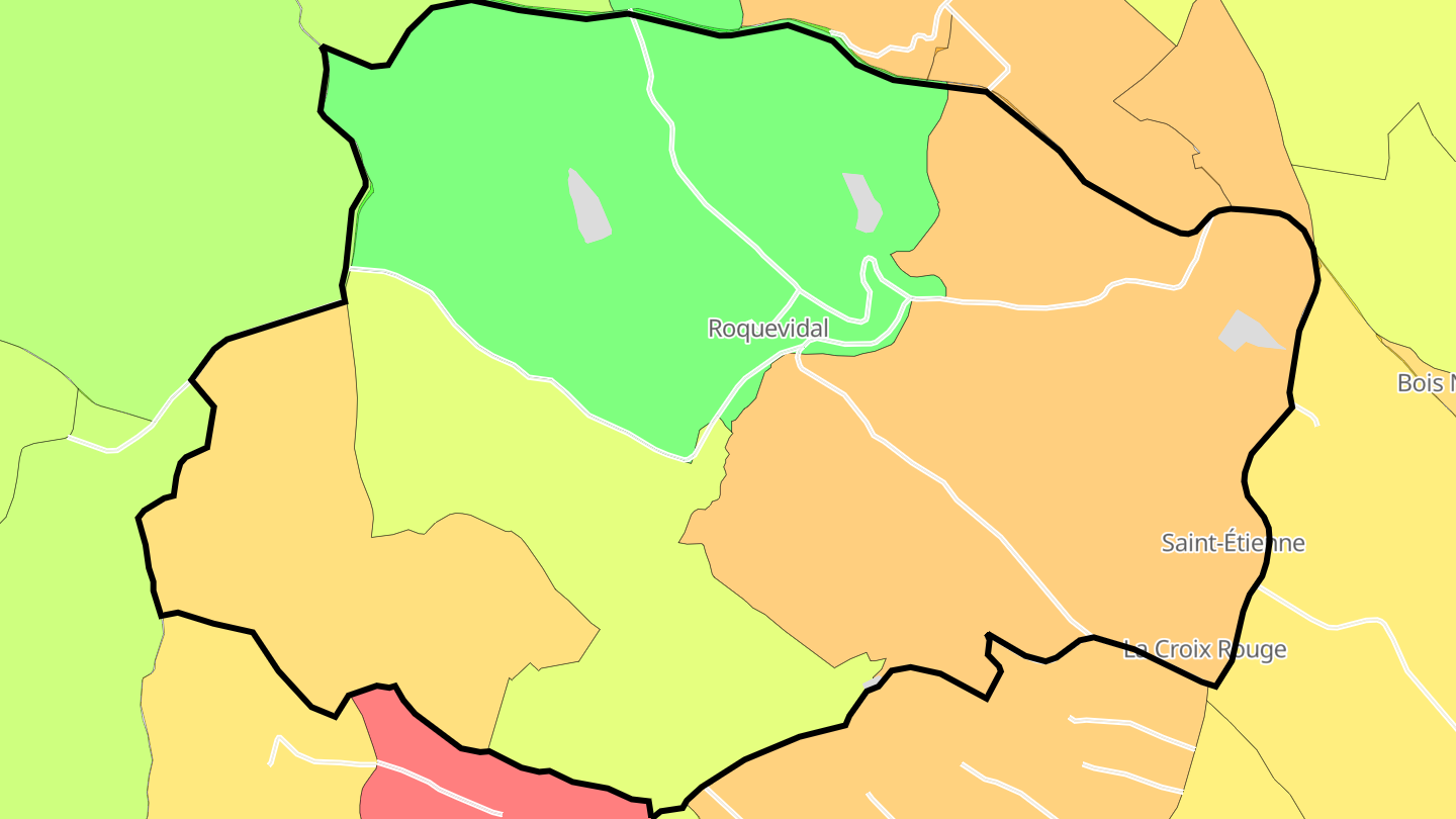 Carte des prix de l'immobilier Roquevidal