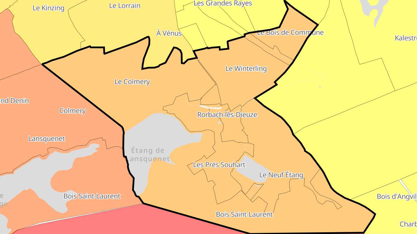 Carte des prix de l'immobilier Rorbach-lès-Dieuze