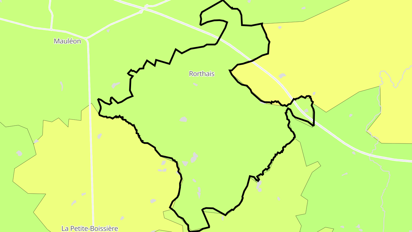 Carte des prix de l'immobilier Rorthais