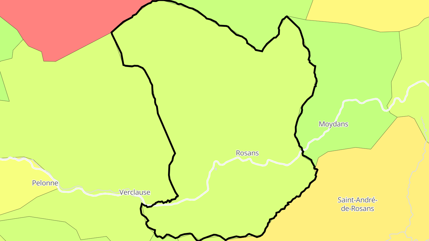 Carte des prix de l'immobilier Rosans