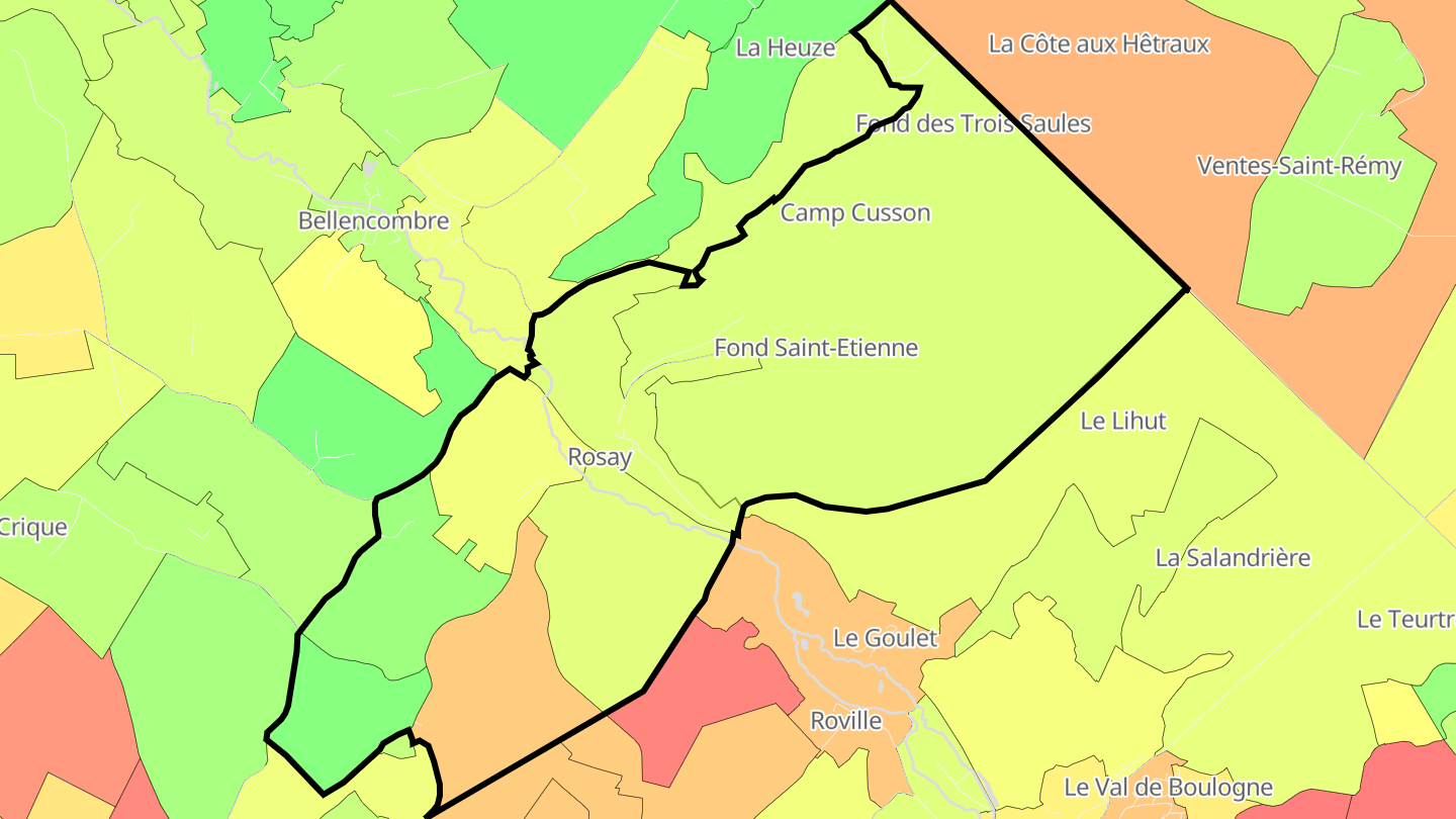 Carte des prix de l'immobilier Rosay