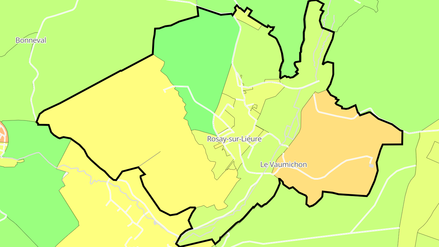 Carte des prix de l'immobilier Rosay-sur-Lieure