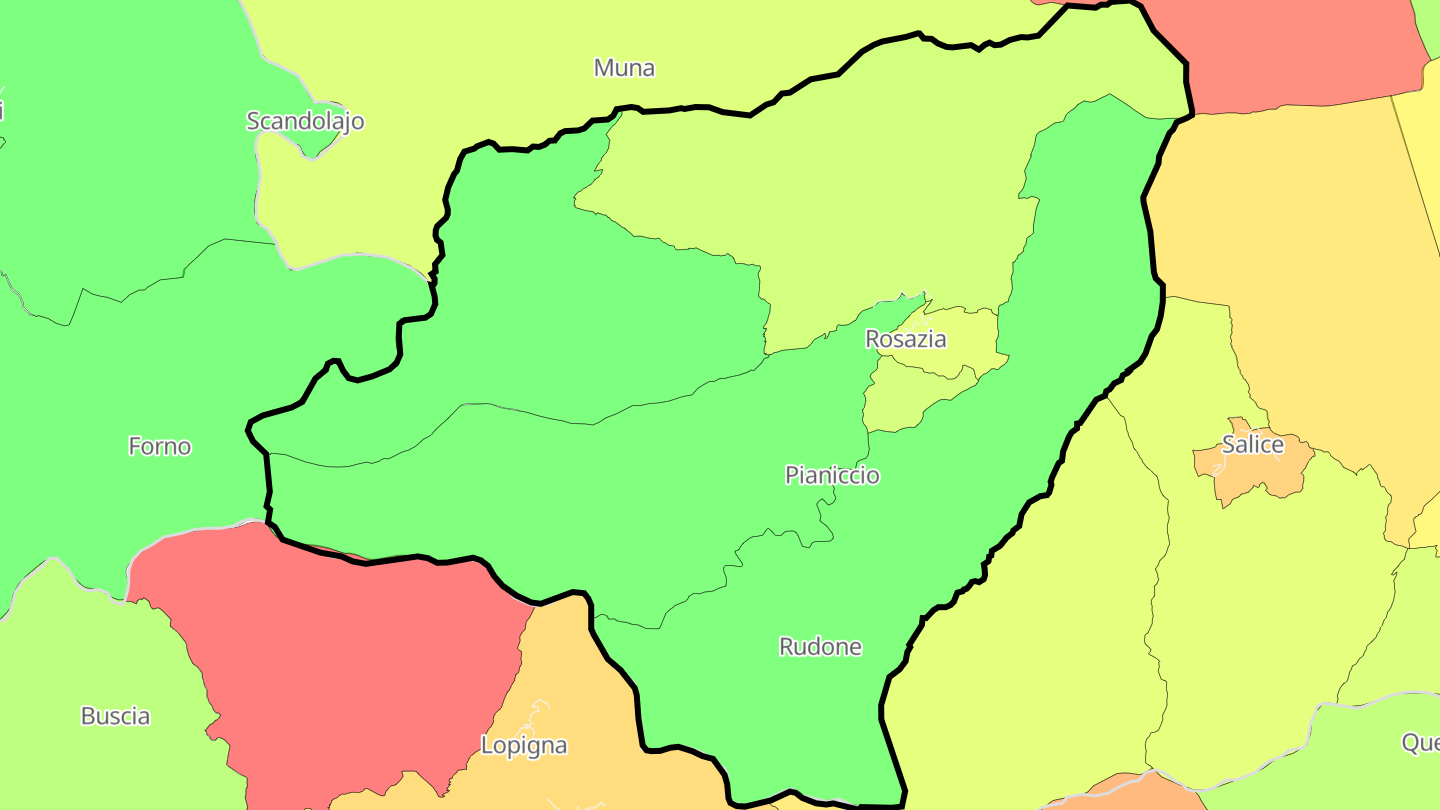 Carte des prix de l'immobilier Rosazia