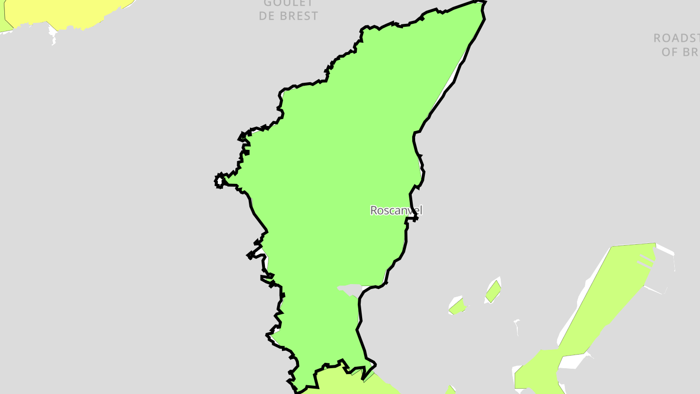 Carte des prix de l'immobilier Roscanvel