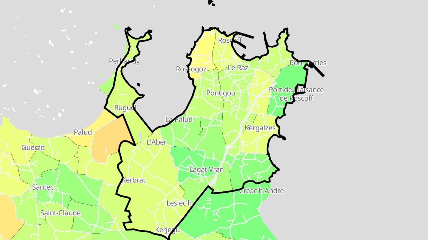 Carte des prix de l'immobilier Roscoff