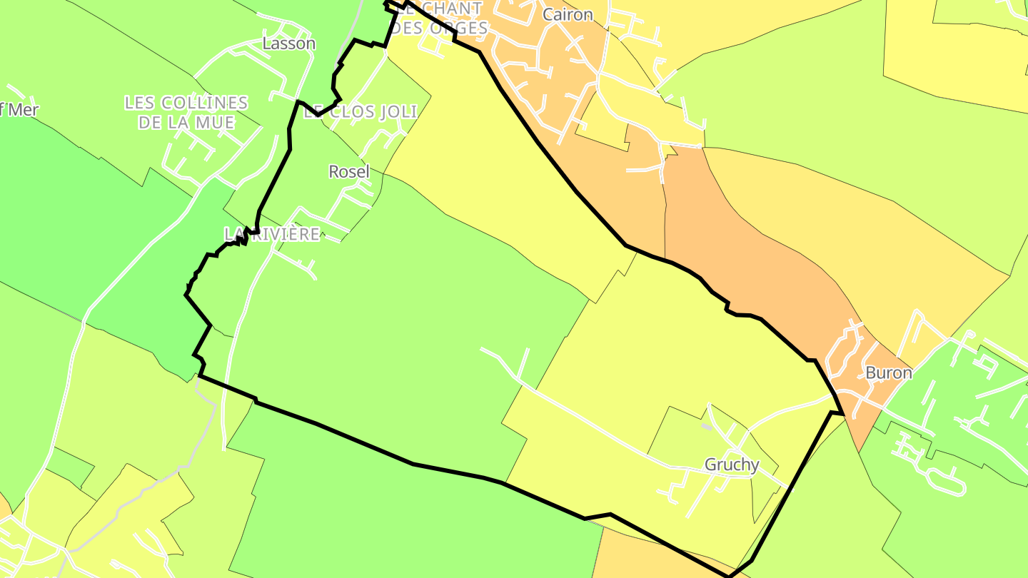 Carte des prix de l'immobilier Rosel