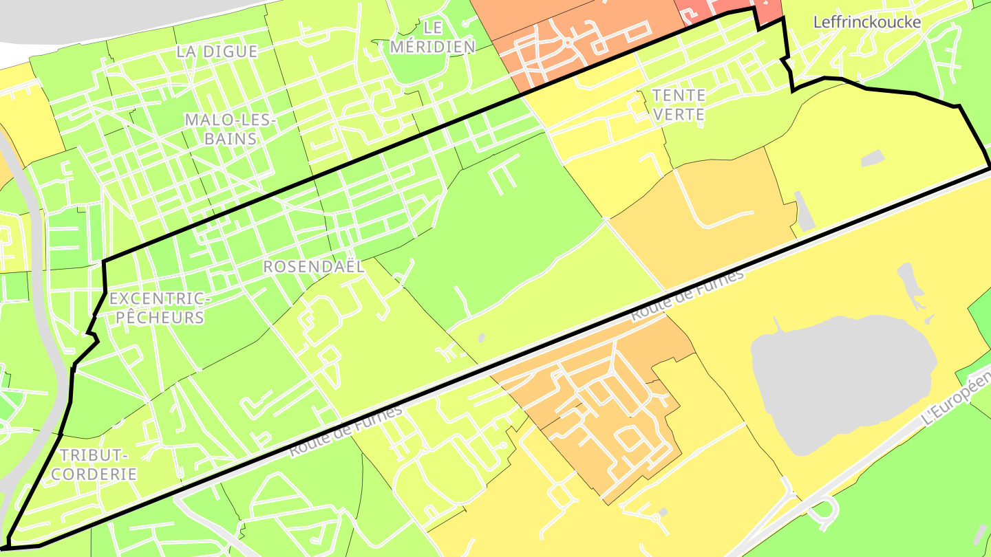Carte des prix de l'immobilier Rosendaël