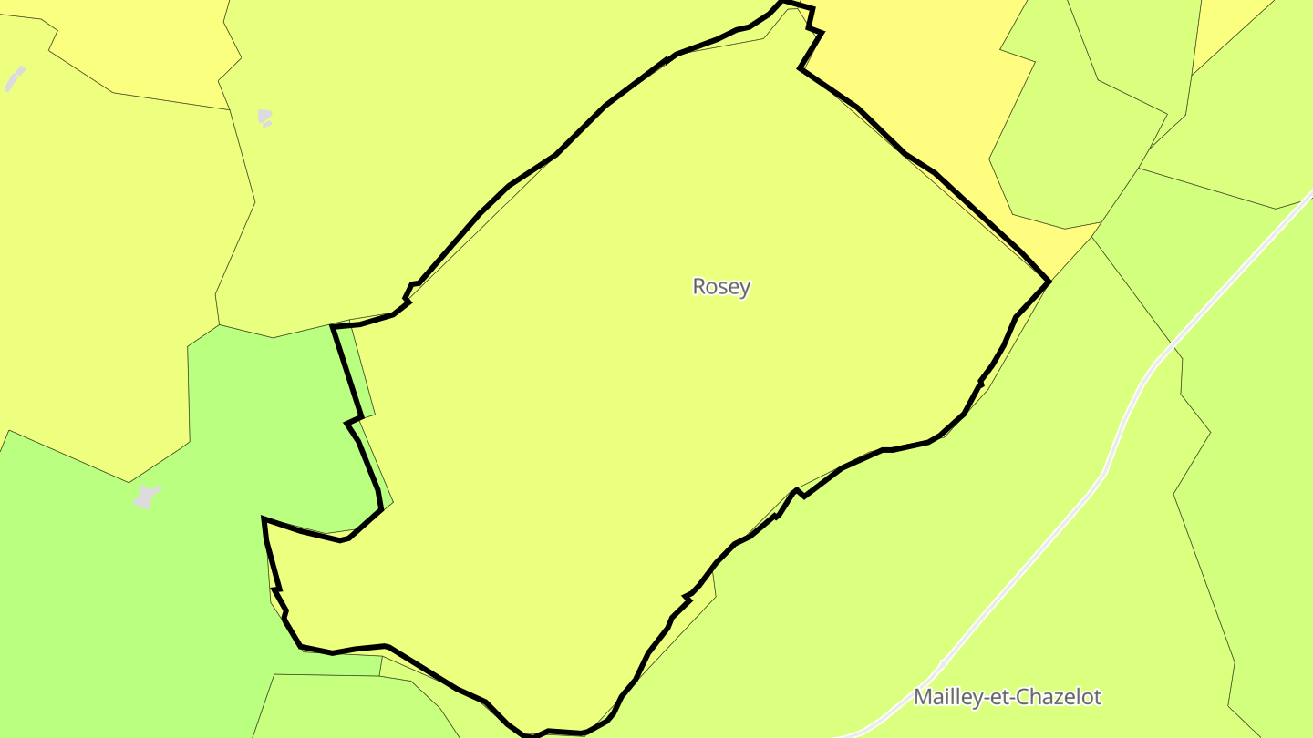 Carte des prix de l'immobilier Rosey
