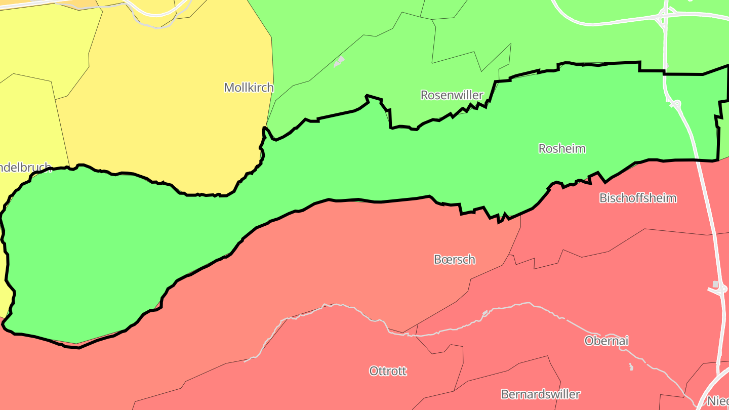 Carte des prix de l'immobilier Rosheim