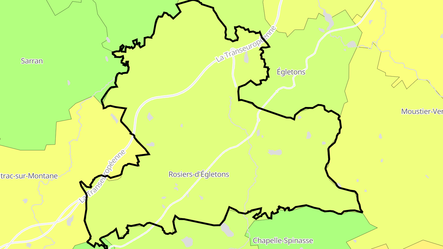 Carte des prix de l'immobilier Rosiers-d'Égletons