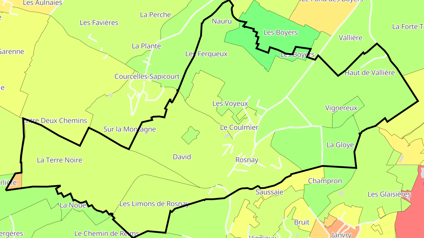 Carte des prix de l'immobilier Rosnay