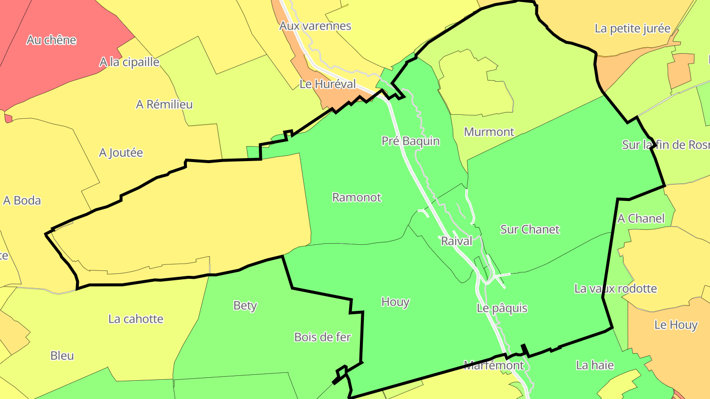 Carte des prix de l'immobilier Rosnes