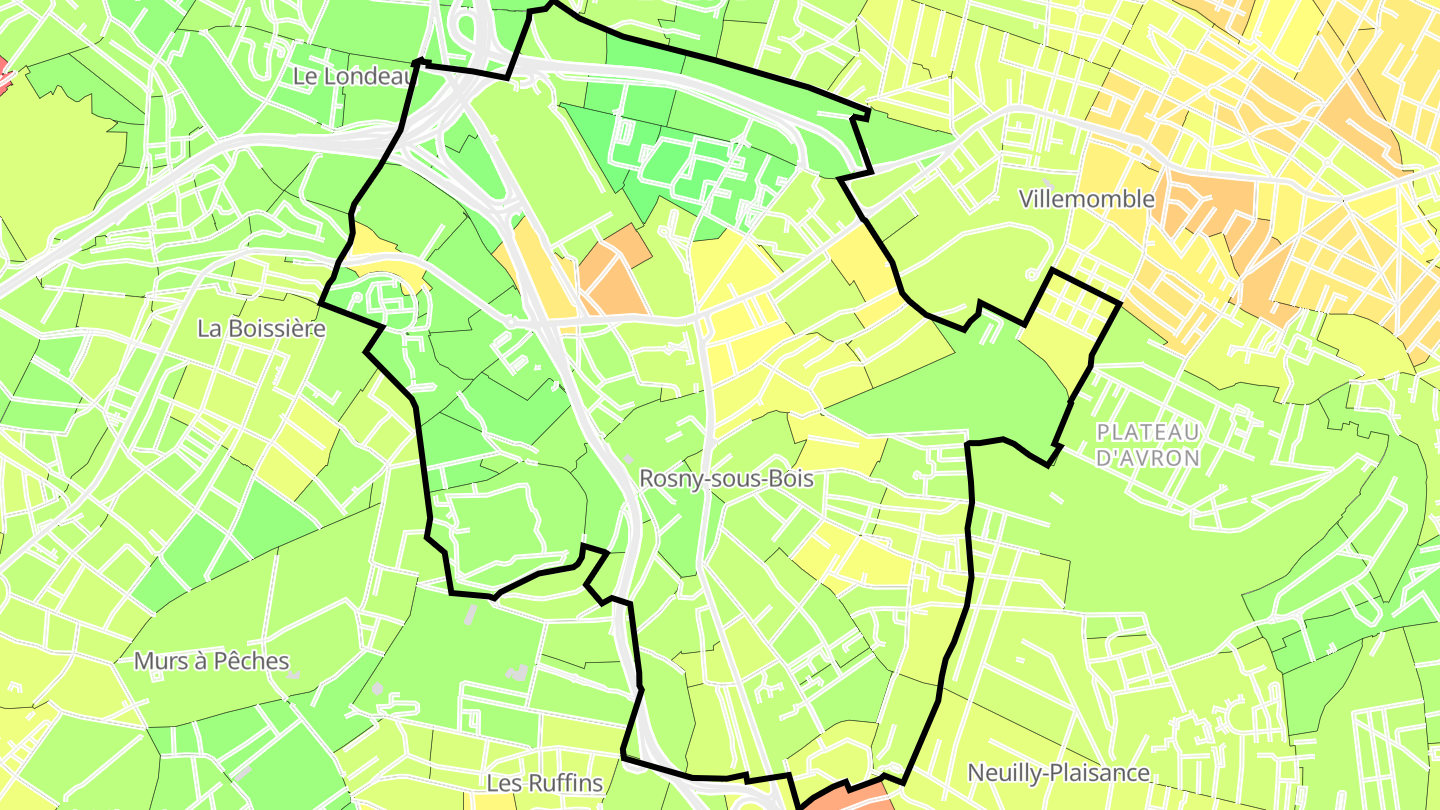 Carte des prix de l'immobilier Rosny-sous-Bois