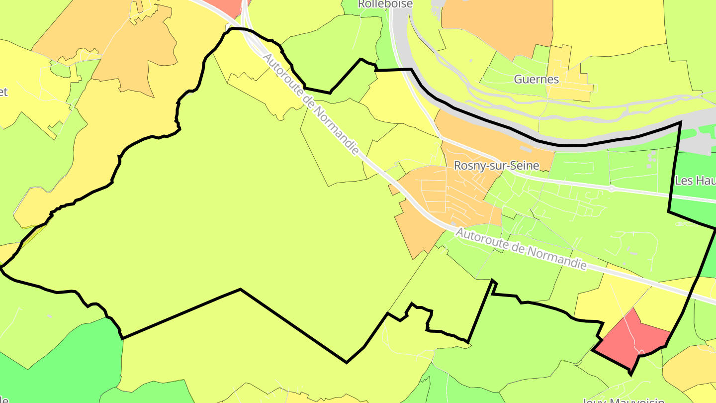 Carte des prix de l'immobilier Rosny-sur-Seine