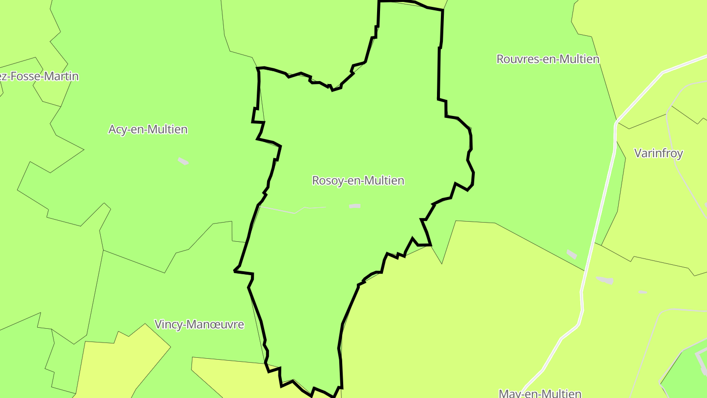 Carte des prix de l'immobilier Rosoy-en-Multien