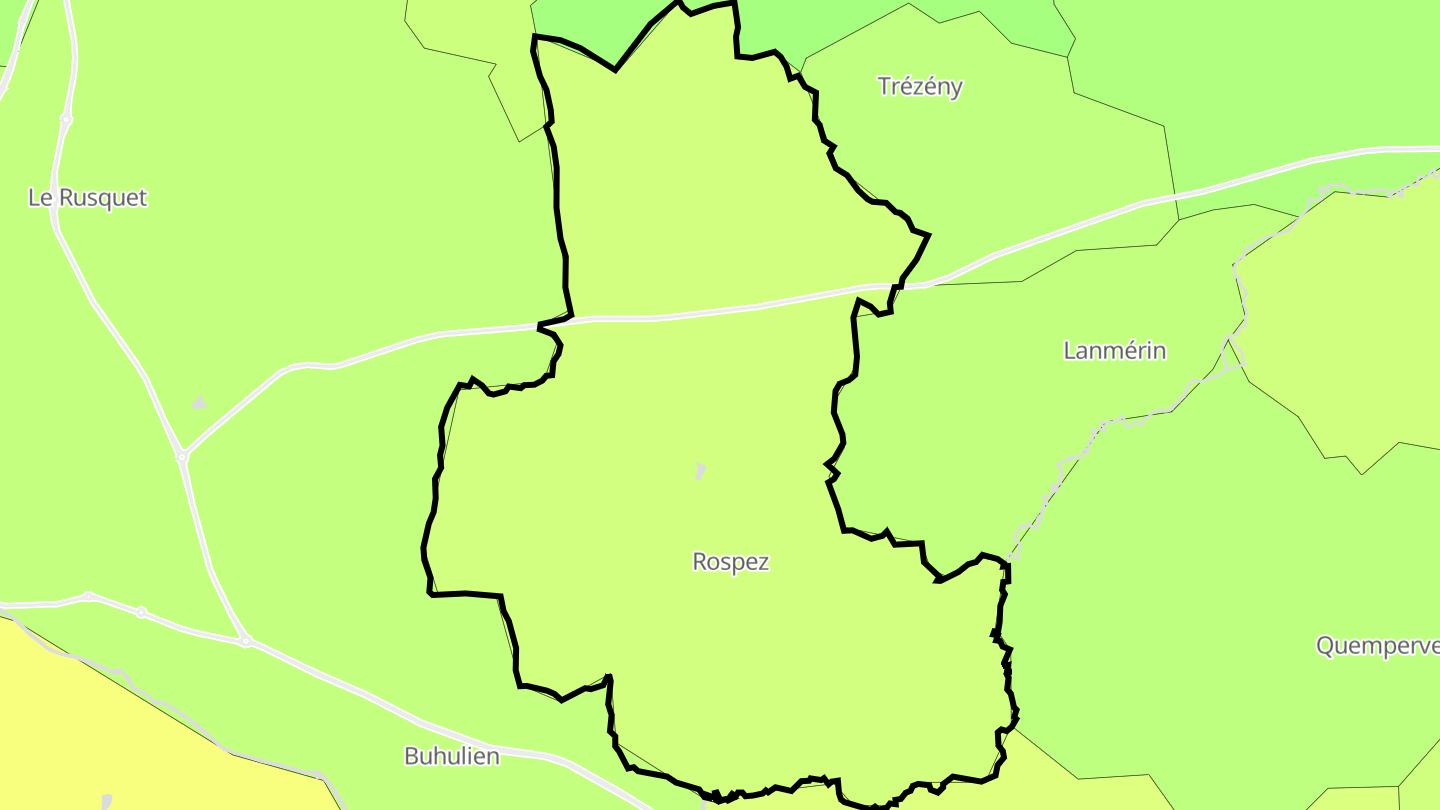 Carte des prix de l'immobilier Rospez
