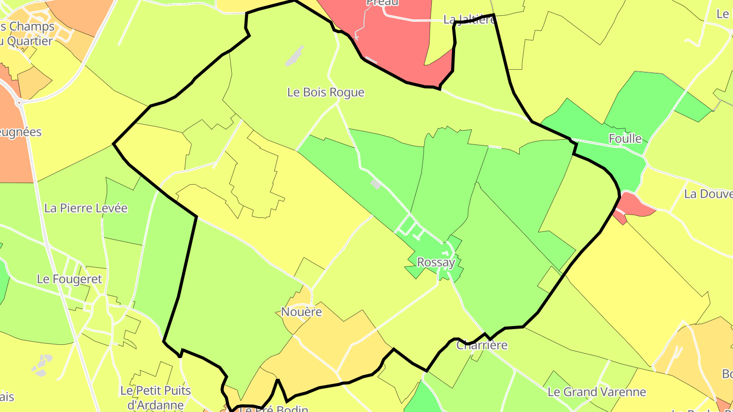 Carte des prix de l'immobilier Rossay
