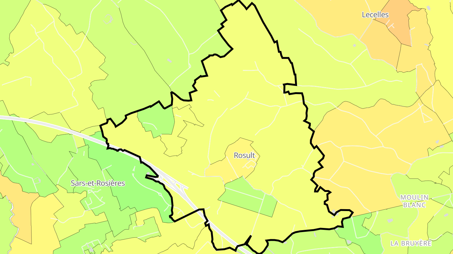 Carte des prix de l'immobilier Rosult