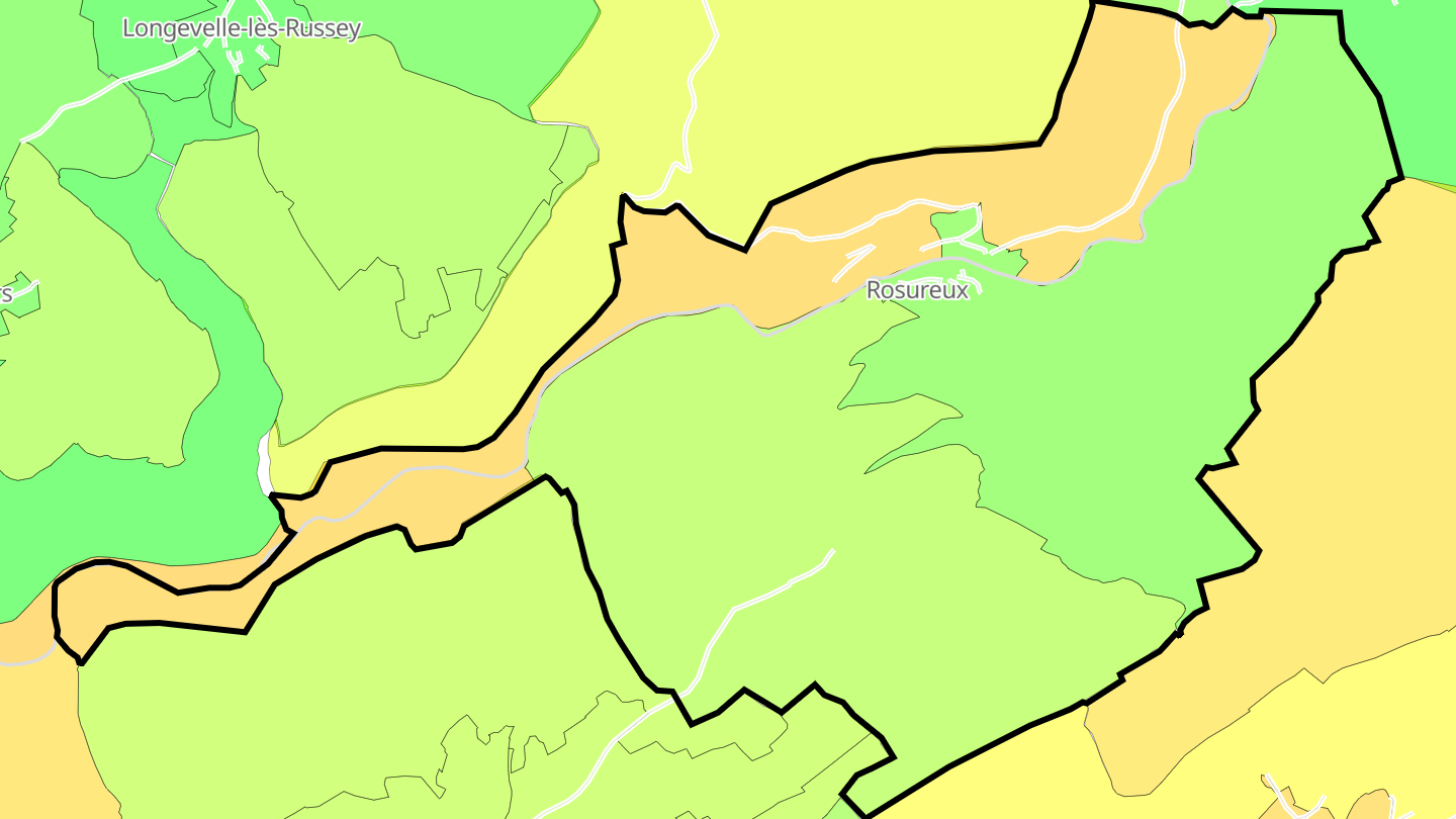 Carte des prix de l'immobilier Rosureux