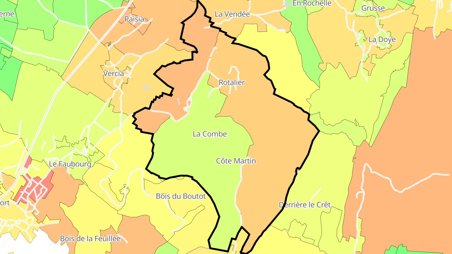 Carte des prix de l'immobilier Rotalier