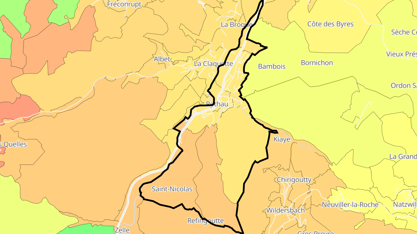 Carte des prix de l'immobilier Rothau