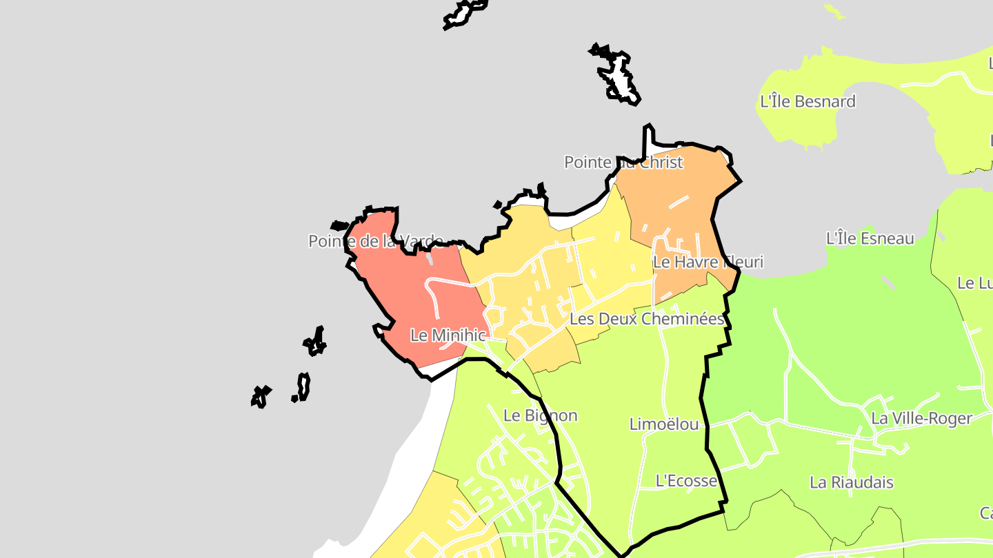 Carte des prix de l'immobilier Rothéneuf - Le Pont