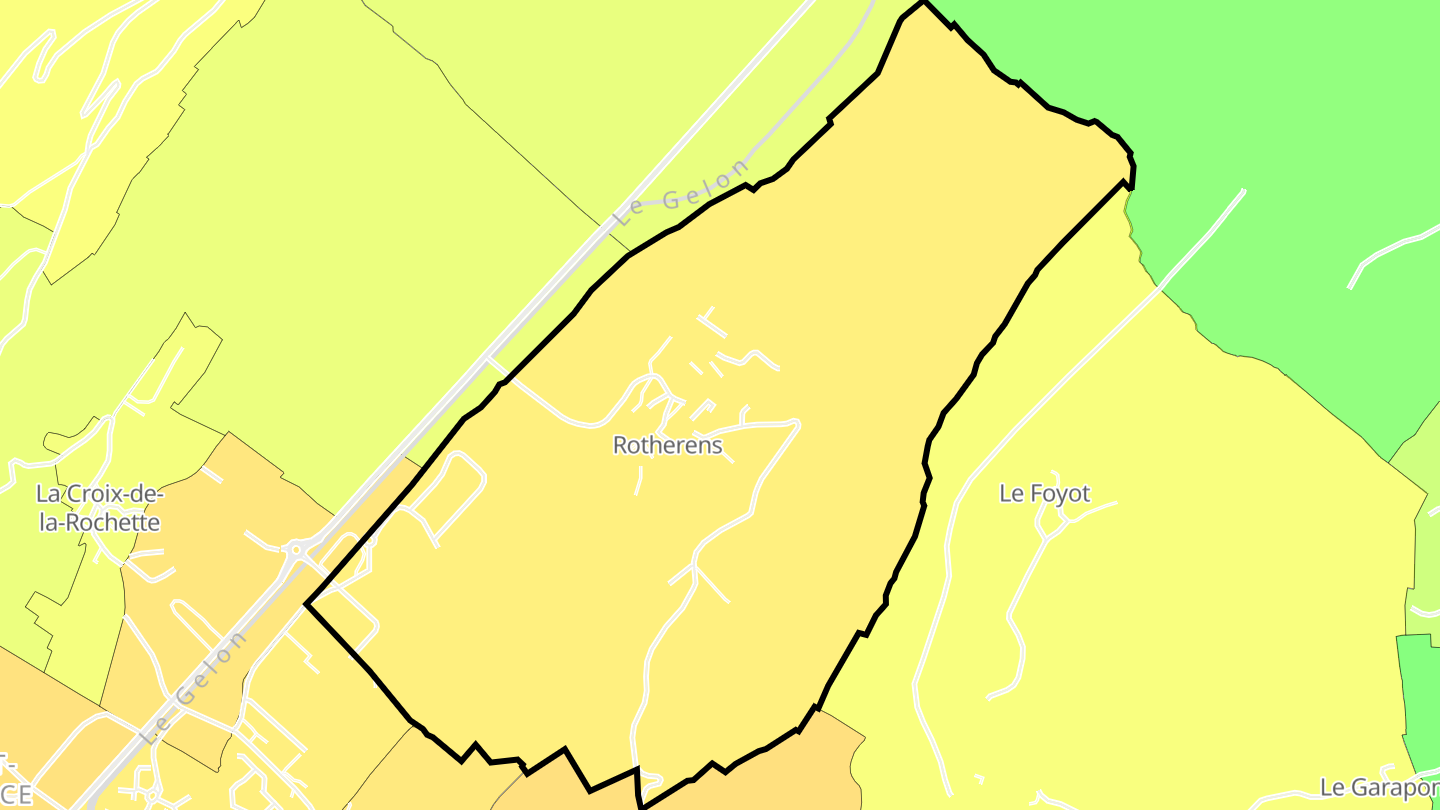 Carte des prix de l'immobilier Rotherens