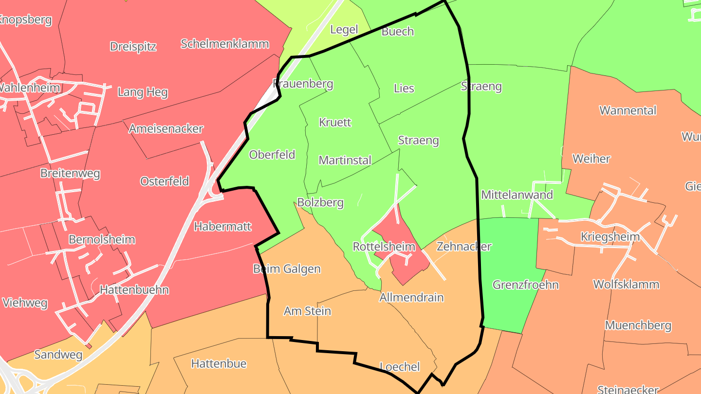 Carte des prix de l'immobilier Rottelsheim