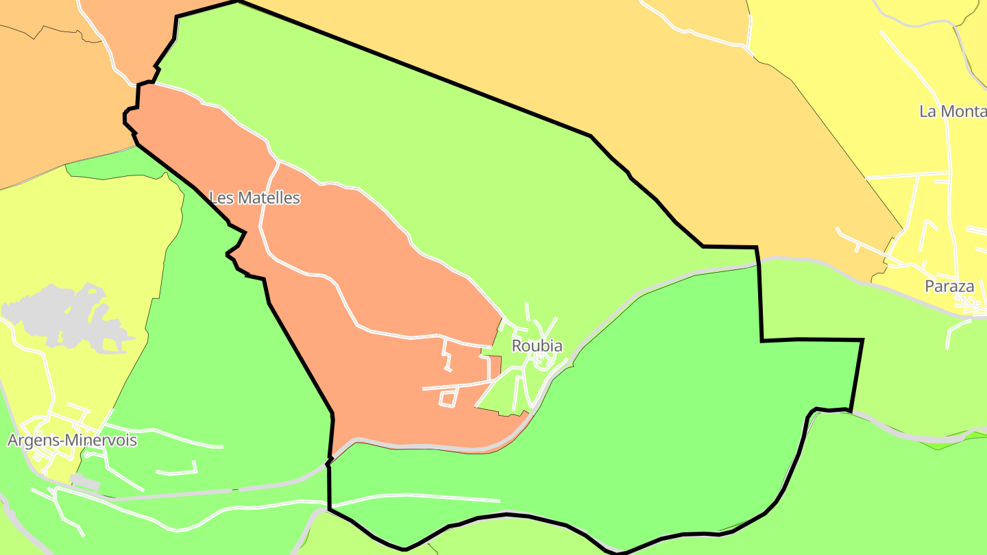 Carte des prix de l'immobilier Roubia