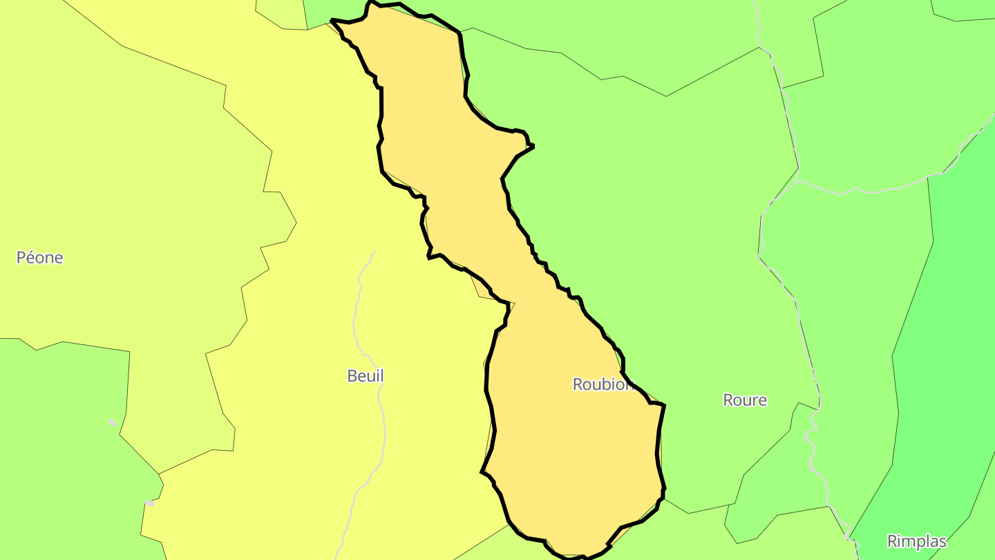 Carte des prix de l'immobilier Roubion