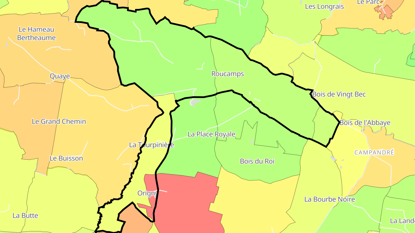 Carte des prix de l'immobilier Roucamps