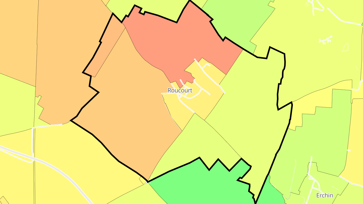Carte des prix de l'immobilier Roucourt