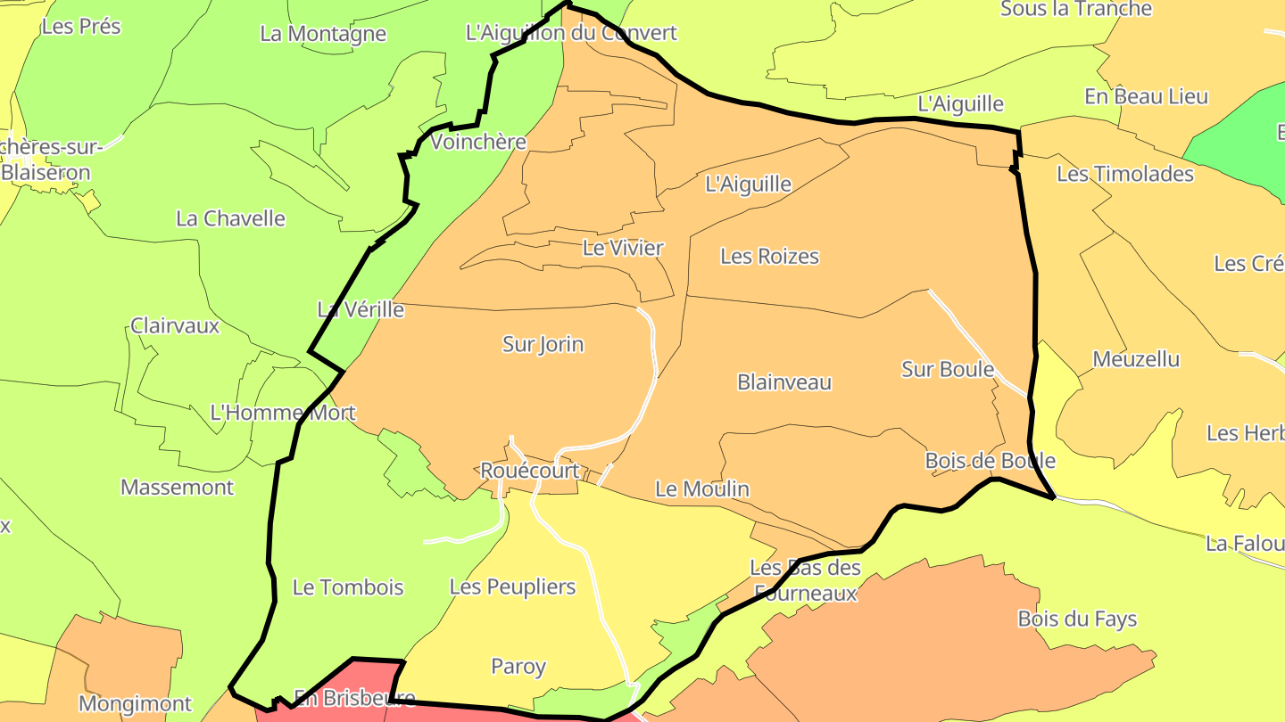 Carte des prix de l'immobilier Rouécourt