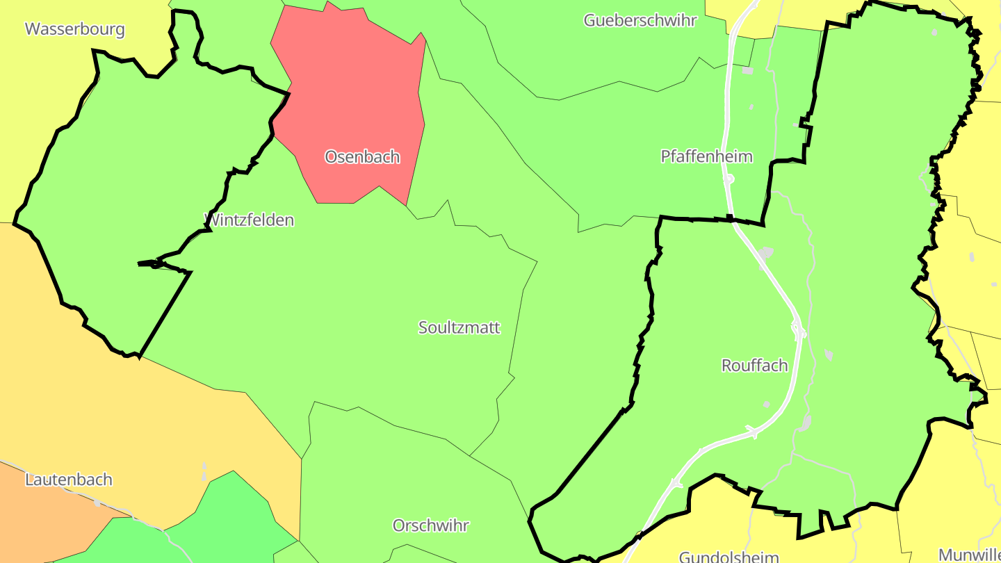 Carte des prix de l'immobilier Rouffach